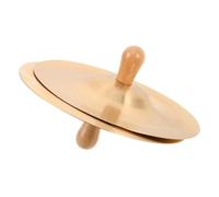 Alipis Brass Finger Cymbals with Wood Handle for Dance Party Performance Mini Percussion Instrument for Beginner Musicians Copper Gong Cymbals for Belly Dancing Practice and Musical Skill
