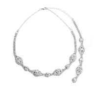 Alipis Bride Crystal Pendant Back Chain Necklace Elegant Fine Workmanship Tassel Jewelry for Wedding