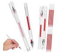 Alipis Brow Mapping Pen Eyebrow Tattoo Set for Professionals Red 4 Pens with 8 Refills Precise Marking for Microblading and Makeup Artists