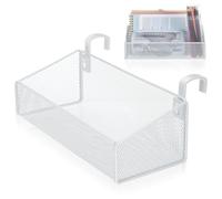 Alipis Bunk Bed Shelf Metal Mesh Hanging Storage Basket, White | Open-access organiser, 10.41 x 4.72 x 3.54 in, 1 piece, white, for bedside essentials and dorm rooms