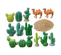 Alipis Cactus Ornaments Set with Desert Animal Figurines Faux Succulent Plants for Desk and Shelf Decor Compact DIY Plant Accessories for Home and Office Spaces Nature Inspired Desert