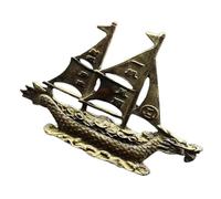 Alipis Caiyuanguangjin Sailing Ship Ornament Brass Boat Decor Chinese Dragon Boat Festival Figurine Living Desktop Decoration