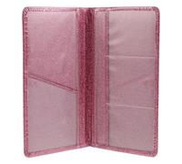 Alipis Car Card Holder Pink Leather Case Compartments for Driver's License Registration Insurance Vehicle Glove Box Organizer
