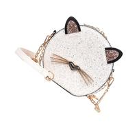 Alipis Cartoon Cat Shoulder Bag with Chain Strap, Adjustable Cross Body | PU and Polyester Build, Secure Zipper Closure, Holds Cards and Lipstick for Shopping Trips and Dancing Parties