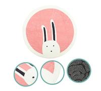 Alipis Cartoon Round Area Rug for Playroom Soft Non-slip Carpet Washable Floor Mat Lovely Animal Design for Bedroom and Living Decor