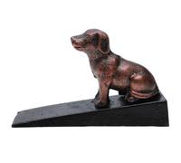 Alipis Cast Iron Copper-Tone Dog Door Stopper, Anti-Collision Weighted Door Wedge for Floor, Safety Doorstop Decor for Home and Office