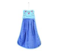 Alipis Cat Hanging Hand Towels Thick Coral Fleece Strong Absorbent Dish Wipe Cloth for Kitchen Bathroom Locking Edges Decoration