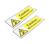 Alipis Caution Watch Your Head Sign 2Pcs Vinyl Low Ceiling Stickers Self Adhesive Matte Finish for Workplace Safety