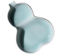 Alipis Ceramic Calligraphy Ink Dish Small Gourd Shape Ink Well Decorative Paint Plate for Traditional Calligraphy and Student Art Supplies