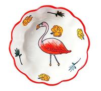 Alipis Ceramic Dessert Bowl Cute Flamingo Pattern Bowl Ice Cream Salad Bowls Fruit Food Serving Dish for Cereal Snack Appetizer, HHR43TM25LP21I