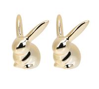 Alipis Ceramic Easter Rabbit Decorations 2Pcs Figurines Mini Animal Sculptures for Tabletop Home and Holiday Display