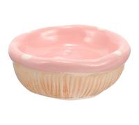 Alipis Ceramic Hamster Food Bowl Smooth Surface and Cute Shaped Design, Practical Small Pet Feeding Dish Suitable for Chinchillas and Hamsters, Pink Colour