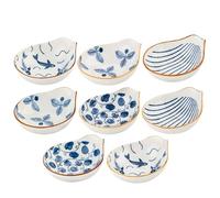 Alipis Ceramic Seasoning Dish Set 8-Piece Condiment Plates for Sauces Dips and Appetizers Elegant Tableware for Home and Restaurant