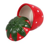 Alipis Ceramic Strawberry Jar Multifunctional Decorative Container for Jewelry Storage Charming Strawberry Design Large Capacity Kitchen Decor Space-saving Tabletop Storage