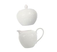 Alipis Ceramic Sugar Pot and Milk Jug 2 Pcs Set with Lid for Coffee Tea Drinking and Home Kitchen