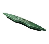Alipis Ceramic Sushi Plate Fan-Shaped Decorative Sushi Plate Japanese Sashimi Dish Green Easy to Clean for Hotels and Restaurants