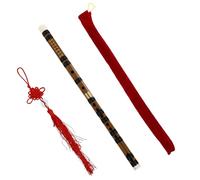 Alipis Chinese Bamboo Flute Portable Two-Piece Bitter Bamboo Dizi Flute for Beginners Students Natural Wood Color and Random Accessories