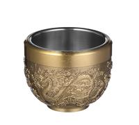 Alipis Chinese Copper Teacup: Dragon Pattern Copper Tea Bowl Vintage Engraved Metal Kung Fu Cup for Party and Tea Ceremony