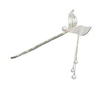 Alipis Chinese Hair Stick Fork for Long Hair with Pearl Tassel Light Gold Dangle for Women’S Elegant Bun Styling