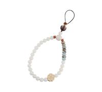 Alipis Chinese Style Buddha Beads Phone Chain with White Jade and Boxwood Beads, Vintage Mobile Phone Lanyard Wrist Strap, Unique Hanging Rope for Smartphone Decor