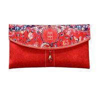 Alipis Chinese Style Red Envelope Fabric Bag for Wedding Party and Marriage Couple Multipurpose Cash Card Jewelry Holder Pouch