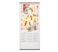 Alipis Chinese Wall Scroll Calendar, 2025 Zodiac Snake Wall Calendar Chinese Auspicious Calendar Year of The Snake Calendar Monthly Lunar Calendar Fengshui Calendar for New Year