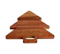 Alipis Christmas Cutting Board Wood Serving Board Platter Christmas Tree Shaped Charcuterie Board Chopping Board Butcher Block for Cheese Vegetable Fruit Salad