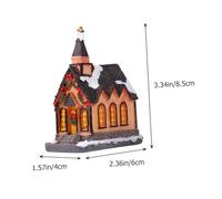 Alipis Christmas Luminous Resin Villa Model with LED Light Glowing Xmas Cottage Ornament with Glitter and Safe Electronic Components for Home Shop Cafe Office Bar Holiday Random Color