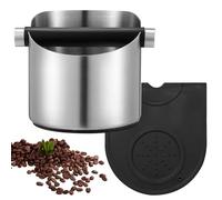 Alipis Coffee Knock Box: Stainless Steel Coffee Grounds Knock Box with Non-Slip Base - Large Capacity Espresso Dump Bin - Coffee Machine Accessories for Home Kitchen