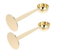 Alipis Coffee Tamper and Measuring Scoop Set, 2pcs Stainless Steel Espresso Press Tamper with Gold Finish, Ground Coffee Measuring Tool for Home Brewing and Professional Use