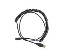 Alipis Coiled Keyboard Cable Type C ABS Cable with Sturdy Connection | Coiled Tube Structure, Black Finish, Wide Compatibility, Fast Data Transmission, Reduced Signal Loss