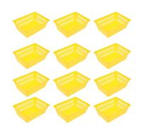 Alipis Coin Storage Baskets Yellow Small Plastic 12pcs Thickened Design Multi-purpose Large Capacity Organizer Bins for Desktop and Busy Environments