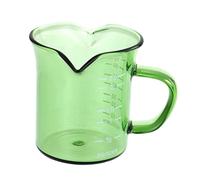 Alipis Colored Glass Coffee Mug with Double Spouts and Comfort Grip Handle Beak Design for Smooth Pouring Kitchen Measuring Cup for Tea Espresso Milk and Water Green