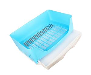 Alipis Compact Plastic Pet Rabbit Toilet with Drawer Design, Anti-splash Feature for Rabbits and Guinea Pigs, for Living Room or Garden Use by Small Pet Owners Random Color
