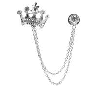 Alipis Coronation Pin the Crown Lapel Pin for Men Silver Metal with Vintage Delicate Design Suitable a Wide Range of Occasions