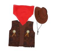 Alipis Cowboy Costume for Comfortable Western Fancy Dress Set with Hat Bandanna Vest for Halloween Role Play and Themed Celebrations