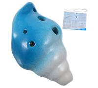 Alipis Creative Ceramic Conch Shaped Ocarina Portable Beginner Practice Musical Instrument for Easy to Play Blue