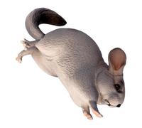 Alipis Creative Lifelike Chinchilla Model for Home Decor Dark Grey Large Animal Figurine Vivid Desktop Adornment Realistic Plastic Wild Animal Sculpture Unique Idea