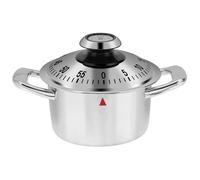 Alipis Creative Pot Shape Mechanical Timer 60 Minutes Alloy Kitchen Timer Funny Design Simple to Operate Silver for Home and Children's Time Control