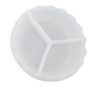 Alipis Crystal Epoxy Silicone Mold for DIY Round Flat Mirror Plate, Creative Resin Casting Mold, White Silicone Wave Tray Suitable for Handmade Jewelry and Craft Projects