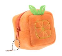 Alipis Cute Orange Shaped Plush Coin Purse Multifunctional Mini Wallet with Portable Size for Small Change and Earphone Storage, for Outdoor Use