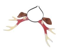 Alipis Cute Reindeer Antlers Headband for Adults Charming Christmas Hair Accessories with Realistic Deer Ears Stretchable Comfortable for All Occasions Brown