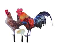 Alipis Decorative Chicken Yard Stake Lawn Decor Acrylic Garden Chicken Shape Sign Smooth Surface and No Burr for Yard Prop or Trick or Treating