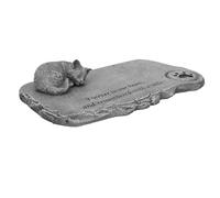 Alipis Decorative Pet Tombstone for Yard Garden, Adorable Kitten Resin Memorial Plaque with Rock Texture, Outdoor Pet Memorial for Cats, DIY Craft Ornament with Adhesive Backing
