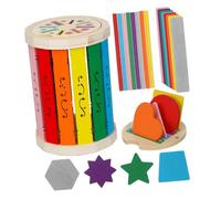 Alipis Developmental Sensory Toys for Babies Counting Sorting Plaything Wooden Sorting Cup 1-3 Years Old