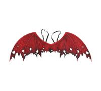 Alipis Devil Bat Wings, Red Non-Woven Bat Demon Wings, Cosplay Props for Halloween Carnival Role-Playing Props Party Dress Up