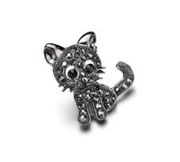 Alipis Diamond-embedded Cat Brooch Multi-purpose Clip-on Animal Brooch Made of Zinc Alloy and Rhinestone, Fashionable and Elegant Accessory for Women, for Dresses and Hats at Ceremonies