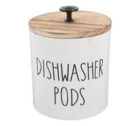 Alipis Dishwasher Storage Box Holder Container Desktop Decor Birthday Decoration for Girl Laundry Tablets Fall Decor for Kitchen Dispenser Laundry Tablet Storage Tin White Wood