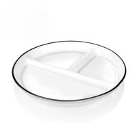 Alipis Divided Ceramic Dinner Plate 7.87 Inch Portion Control Plate for Adults with Sectioned Compartments for Salad Dessert and Main Course Microwave and Oven Safe Tableware for Family and Party Use