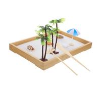 Alipis DIY Beach Style Sand Tray Zen Garden Kit for Desktop Miniature Ocean Sandbox Ornament for Meditation and Mood Improvement Sturdy Micro Landscape Model with Elegant Design